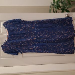 Blue and cream lace dress